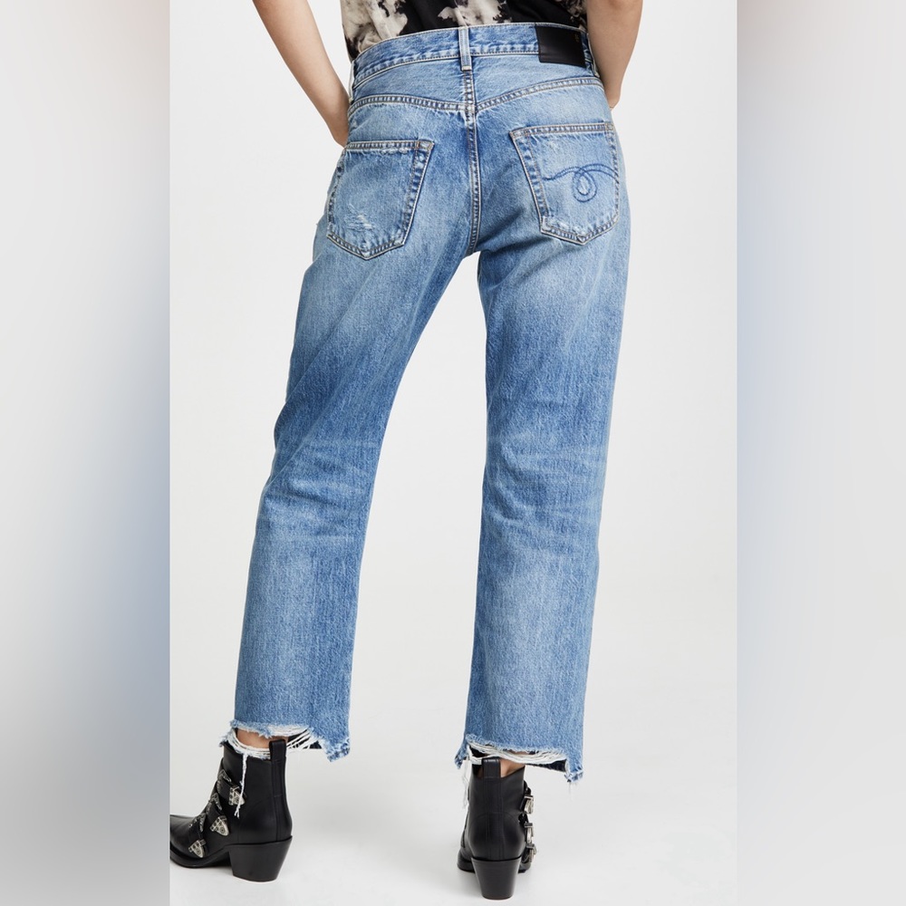 R13 Boyfriend Jeans Distressed Bain With Rips 26